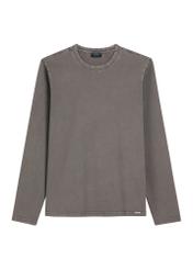 Чоловіча сіра футболка з довгим рукавом LSLMT-0012-9D(W26), вигляд виробу спереду на білому тлі.