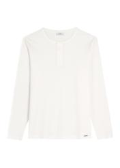 Чоловіча біла бавовняна футболка з лонгслівом LSLMT-0010-0B(W26), вигляд виробу спереду на білому тлі.