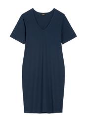 Темно-синя бавовняна сукня SUKDT-0185A-7E(W26), вигляд виробу спереду на білому тлі.