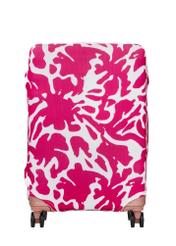 Рожевий чохол для середньої валізи AW-013-0007-5P-M(W26), вигляд виробу спереду на валізі.