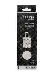 Чохол для валізи в горошок середнього розміру AW-013-0007-0P-M(W26), вигляд виробу спереду в упаковці.