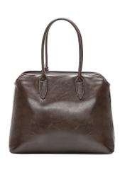 Коричнева велика жіноча сумка TOREC-1076-89(Z25), вигляд виробу зі зворотного боку на білому фоні.