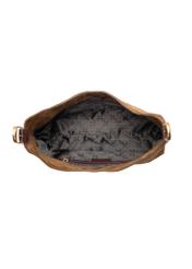 Коричнева шкіряна жіноча сумка TORES-1302-1D(W26), вигляд виробу всередині на білому тлі.