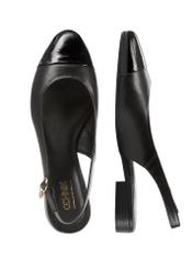 Шкіряні чорні балетки BUTYD-1052A-99(W26), вигляд виробу зверху на білому фоні.