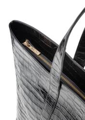 Жіноча сумка-шопер з крокодилової шкіри TORES-0700C-9G(W26), крупний план деталі виробу на білому фоні.