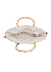 Жіноча солом'яна сумка-шопер TOREC-0939-1E(W26), вигляд виробу всередині на білому тлі.