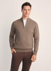 Camelowy sweter męski SWEMT-0174-1D(Z26)