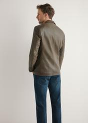 Brązowa skórzana marynarka męska KURMS-0402-1H(W26)