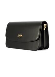 Чорна жіноча сумка зі штучної шкіри TOREC-1081-99(W26), діагональний вигляд виробу на білому фоні.