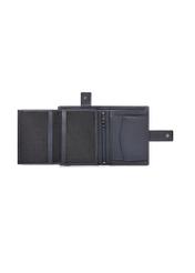 Чоловічий шкіряний гаманець темно-синього кольору PORMS-0695-7E(W26), вигляд виробу всередині на білому тлі.