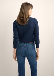 Granatowy sweter damski z kaszmiru i wełny SWEDT-0251A-7E(Z26)