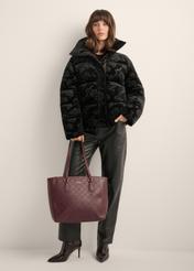 Bordowa shopperka damska z monogramem TOREC-1291-4P(Z26)
