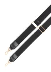 Чорна бавовняна жіноча сумка TOREN-0332-99(W26), вигляд виробу з ремінцем на білому фоні.