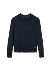 Тонкий темно-синій жіночий светр SWEDT-0257-7E(W26), вигляд виробу спереду на білому тлі.