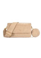 Mała beżowa torebka damska croco TOREC-1171-1D(W26)