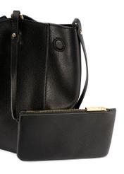 Велика чорна сумка-шопер TOREC-1201-99(W26), вигляд косметички на білому фоні.