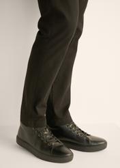 Czarne skórzane buty męskie BUTYM-0550-99(Z26)