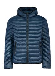 Чоловіча темно-синя куртка KURMT-0380-69(Z25), вигляд виробу спереду на білому тлі.