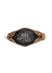 Жіноча замшева сумка кольору верблюжої шкіри TORES-1303-1D(W26), вигляд виробу всередині на білому тлі.