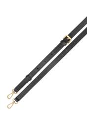 Чорна шкіряна жіноча сумка-месенджер TORES-1274-9I(W26), вигляд виробу з ремінцем на білому фоні.