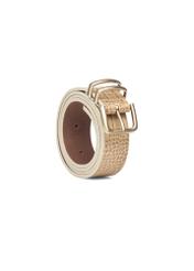 Бежевий шкіряний жіночий ремінь PASDS-0341-1A(W26), діагональний вигляд виробу на білому тлі.