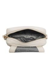 Шкіряна жіноча сумка-месенджер кремового кольору TORES-0958E-0B(W26), вигляд виробу всередині на білому тлі.