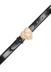 Шкіряний ремінь із пряжкою у формі серця PASDS-0337-99(W26), вигляд виробу зверху на білому фоні.