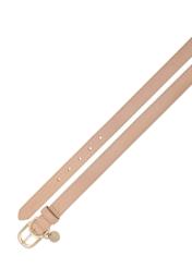 Бежевий жіночий шкіряний ремінь PASDS-0275-81(Z25), вигляд виробу зверху на білому тлі.