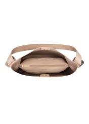 Бежева жіноча сумка-шопер TOREC-0903-1B(W26), вигляд виробу всередині на білому фоні.