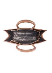 Жіноча шкіряна сумка кольору верблюжої шкіри TORES-1206-1D(W26), вигляд виробу всередині на білому тлі.