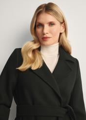 Czarny długi płaszcz damski PLADT-0048B-99(Z26)