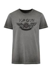 Szary t-shirt męski bawełniany TOP GUN TSHMT-0116-91(Z24)