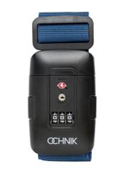 Темно-синій багажний ремінь AW-011-004-7D(W26), вигляд виробу спереду на білому тлі.