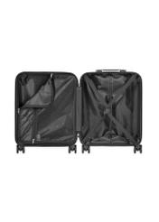 Маленька візерунчаста валіза на колесах WALAB-0074-1P-19(W26), вигляд виробу всередині на білому тлі.