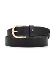 Czarny skórzany pasek damski PASDS-0333-9H(Z26)