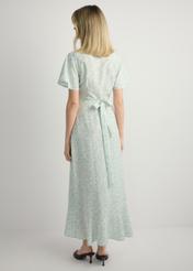 Довга квітчаста сукня SUKDT-0233-8P(W26), вигляд виробу ззаду на моделі. Видно все тіло.