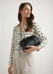 Czarna mała skórzana torebka damska TORES-1224-99(W26)