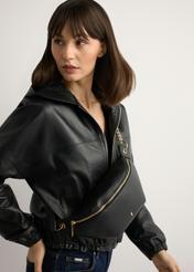 Чорна жіноча поясна сумка TOREC-0788C-99(Z25), вигляд виробу по силуету моделі.