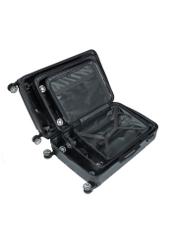 Комплект валіз на колесах 19'/24'/28' WALPC-0014-99(W26), вигляд товарів усередині на білому тлі.