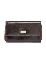 Жіночий гаманець темно-коричневого кольору PORES-0987-1I(W26), вигляд спереду на білому тлі.