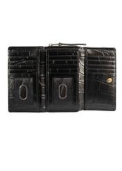 Średni skórzany portfel damski croco PORES-0907-9G(Z26)