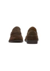 Чоловічі темно-коричневі шкіряні мокасини BUTYM-0482-1H(W26), вигляд виробу спереду та ззаду на білому тлі.