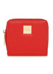 Маленький червоний жіночий гаманець з логотипом POREC-0366-4A(W26), вигляд виробу спереду на білому тлі.