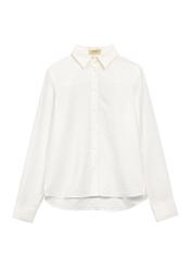 Біла жіноча сорочка KOSDT-0180-0P(W26), вигляд виробу спереду на білому фоні.