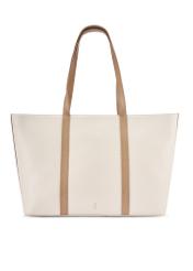 Kremowa skórzana torebka shopper TORES-1273-0B(W26)