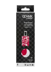 Рожевий чохол для великої валізи AW-013-0007-5P-L(W26), вигляд товару в упаковці на білому фоні.