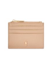 Маленький жіночий шкіряний гаманець PORES-0806R-1B(W26), вигляд виробу спереду на білому тлі.