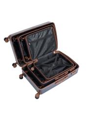 Комплект валіз на колесах 19''/24''/28'' WALAB-0084-7D(W26), вигляд товарів усередині на білому тлі.