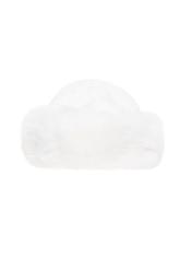 Biała futrzana czapka damska CZADF-0050-0A(Z26)
