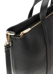 Чорна шкіряна сумка-шопер TORES-1272-9I(W26), крупний план деталі виробу на білому фоні.